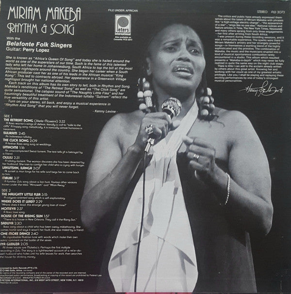 Miriam Makeba : Rhythm & Song (LP, Album, RE)