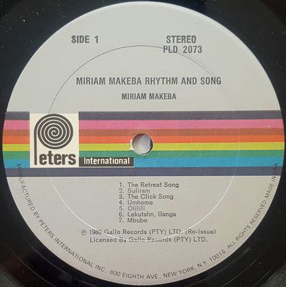 Miriam Makeba : Rhythm & Song (LP, Album, RE)