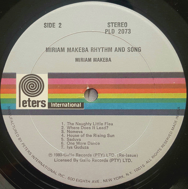 Miriam Makeba : Rhythm & Song (LP, Album, RE)