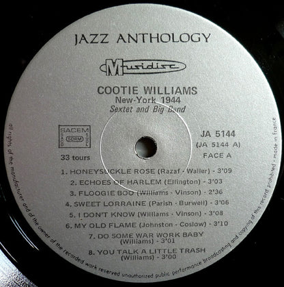 Cootie Williams : New York 1944 - Sextet And Big Band (LP, Album)