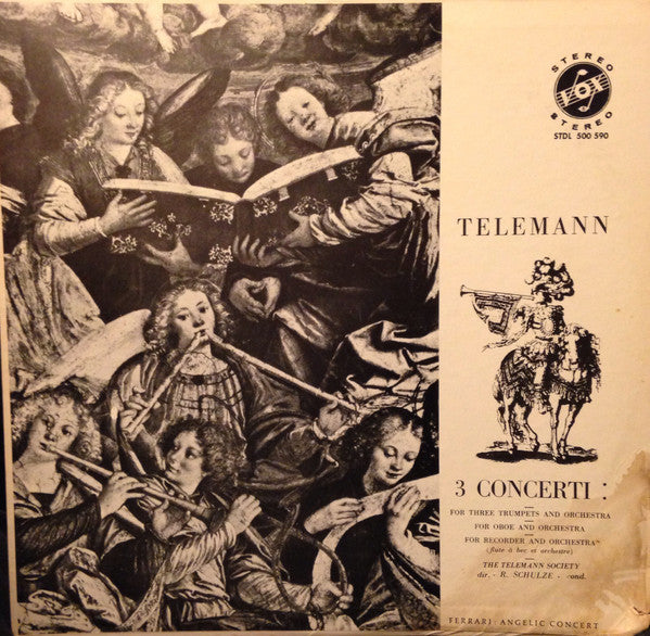 Georg Philipp Telemann - Telemann Society Orchestra, Richard Schulze : 3 Concerti (LP)