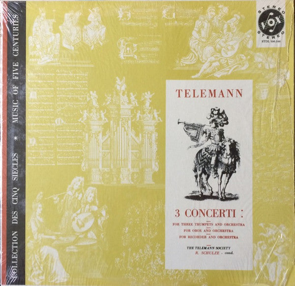 Georg Philipp Telemann - Telemann Society Orchestra, Richard Schulze : 3 Concerti (LP)