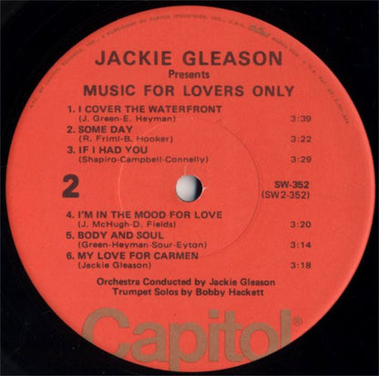 Jackie Gleason : Music For Lovers Only (LP, Album, RE, Ora)