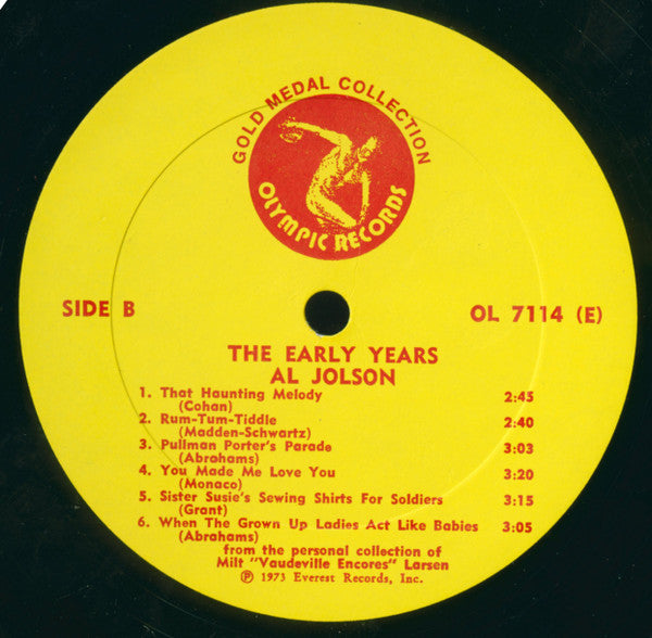 Al Jolson : The Early Years (LP)