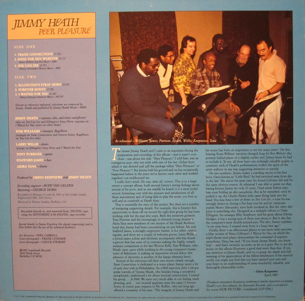 Jimmy Heath : Peer Pleasure (LP, Album)