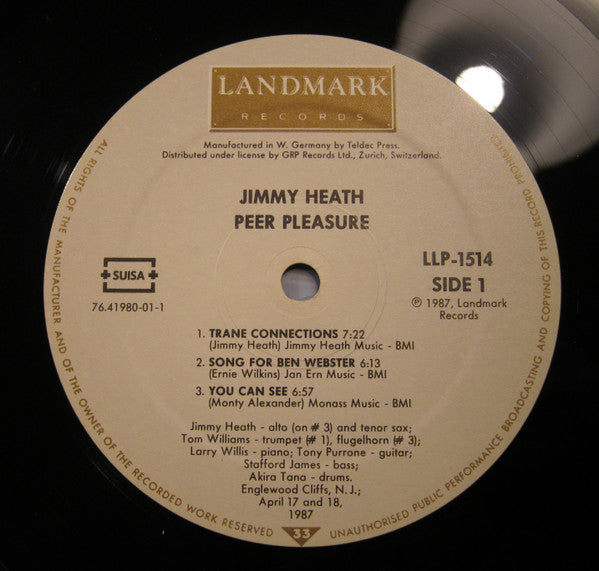 Jimmy Heath : Peer Pleasure (LP, Album)