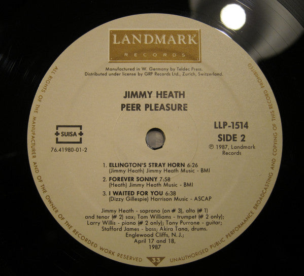 Jimmy Heath : Peer Pleasure (LP, Album)