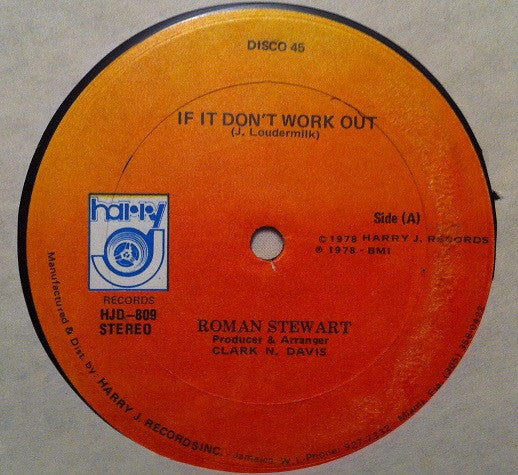 Roman Stewart : If It Don't Work Out / No More War (12")