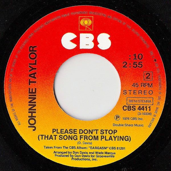 Johnnie Taylor : Somebody's Gettin' It / Please Don't Stop (That Song From Playing) (7", Single)