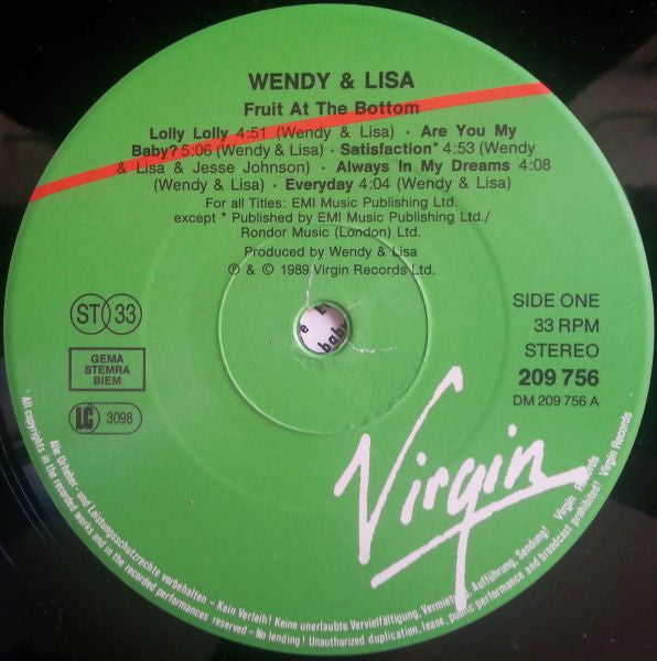 Wendy & Lisa : Fruit At The Bottom (LP, Album)