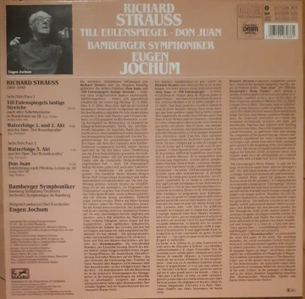 Richard Strauss, Eugen Jochum, Bamberger Symphoniker : Till Eulenspiegel - Don Juan - Walzerfolge Aus "Der Rosenkavalier" (LP, Album)