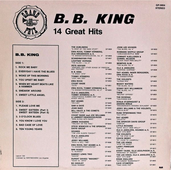 B.B. King : 14 Great R&B Hits (LP, Comp)