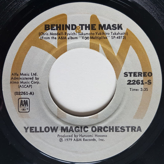 Yellow Magic Orchestra : Behind The Mask (7", Single, Pit)