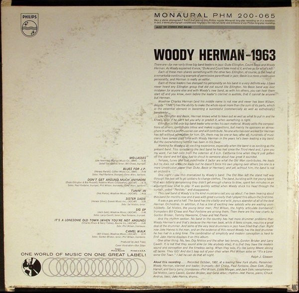 Woody Herman : 1963 – The Swingin’est Big Band Ever (LP, Mono)