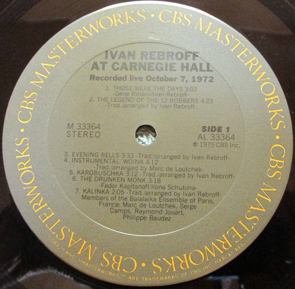 Ivan Rebroff : At Carnegie Hall (LP, Album, RE)