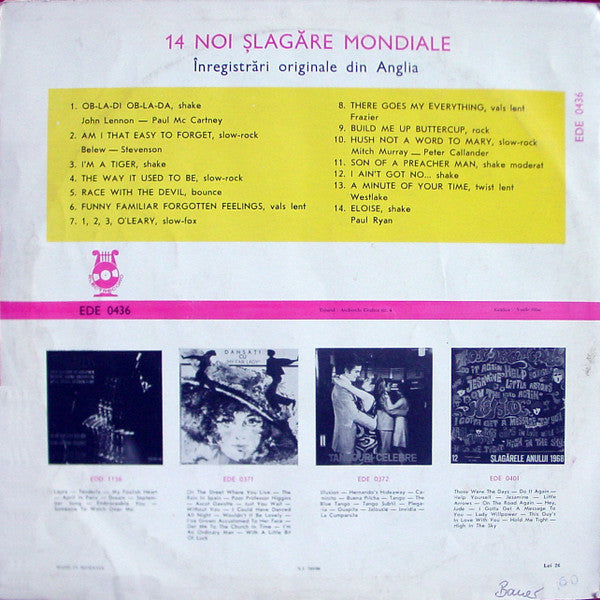 Various : 14 Noi Șlagăre Mondiale (LP, Comp, Mono, RE)