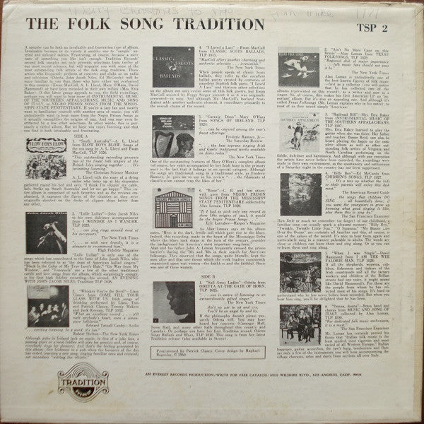 Various : The Folk Song Tradition (LP, Comp, Mono, RE)