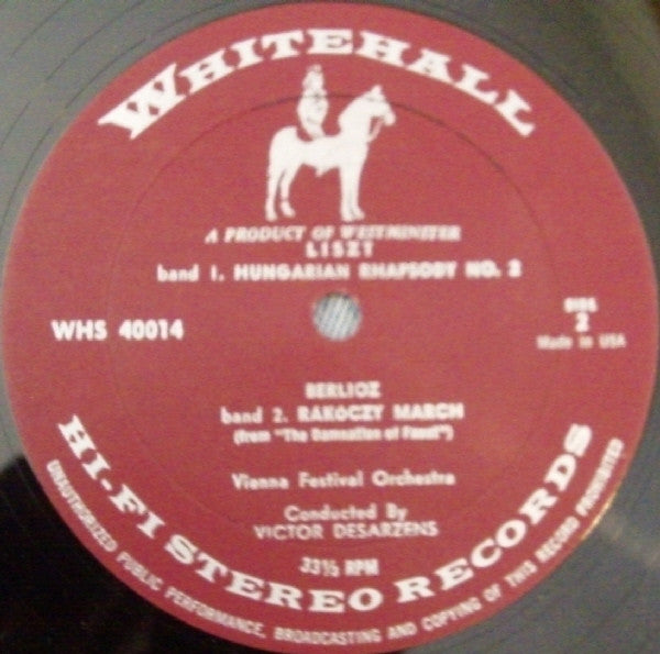 Pyotr Ilyich Tchaikovsky / Franz Liszt / Hector Berlioz / Wiener Festspielorchester Conducted By Victor Desarzens : 1812 Overture • Hungarian Rhapsody No. 2 • Rakózcy March (LP)