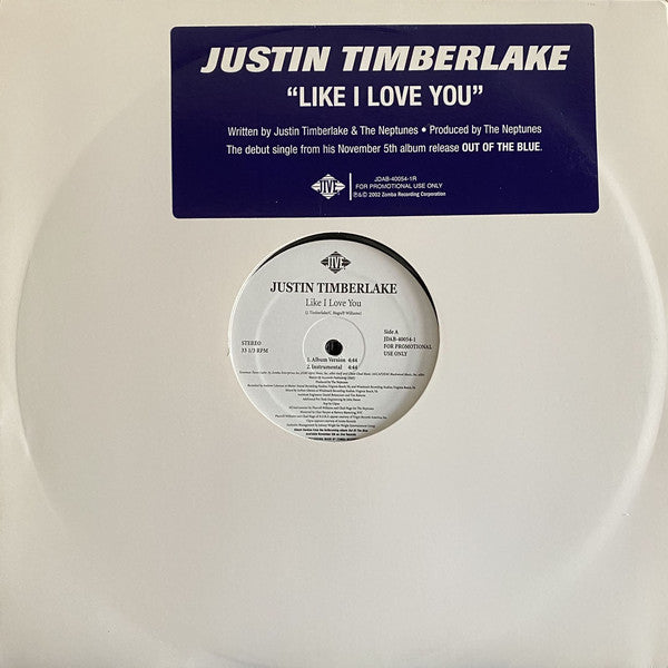 Justin Timberlake : Like I Love You (12", Single, Promo)