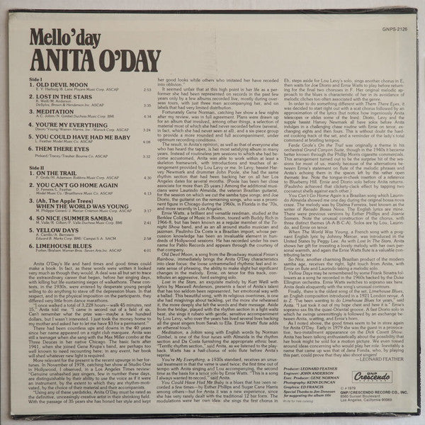 Anita O'Day : Mello'day (LP)