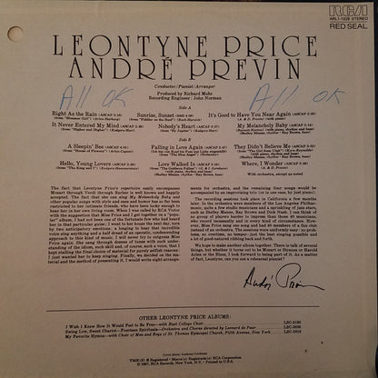 Leontyne Price, André Previn : Leontyne Price - André Previn (LP, Album, RE)