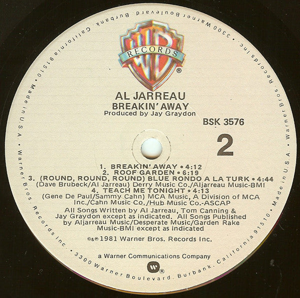 Al Jarreau : Breakin' Away (LP, Album, Jac)