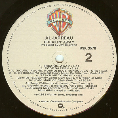 Al Jarreau : Breakin' Away (LP, Album, Jac)