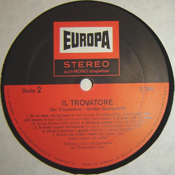 Giuseppe Verdi / Corul Operei Române Und Orchestra Operei Române : Il Trovatore (Der Troubadour) (LP)