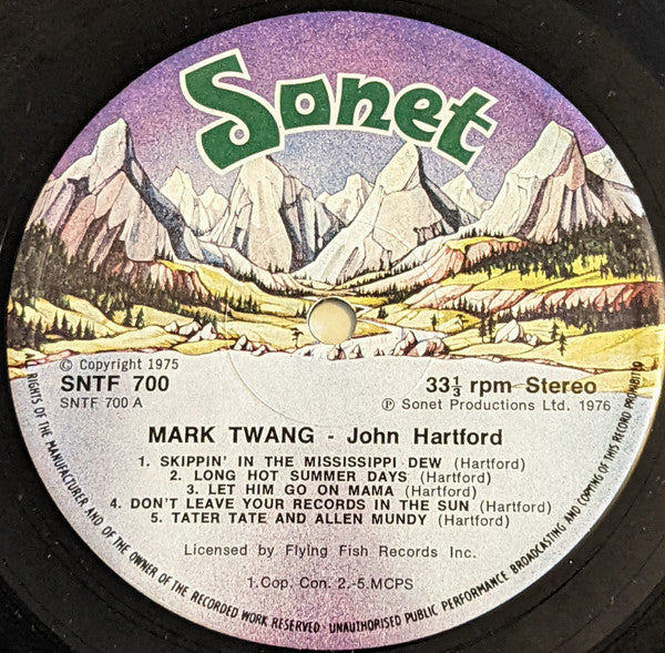 John Hartford : Mark Twang (LP, Album)