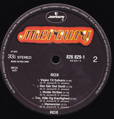 Rox (2) : Rox (LP, Album)