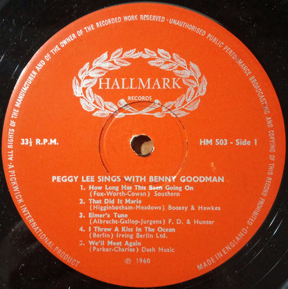 Peggy Lee With The Benny Goodman And His Orchestra : We'll Meet Again (LP, Comp, Mono)