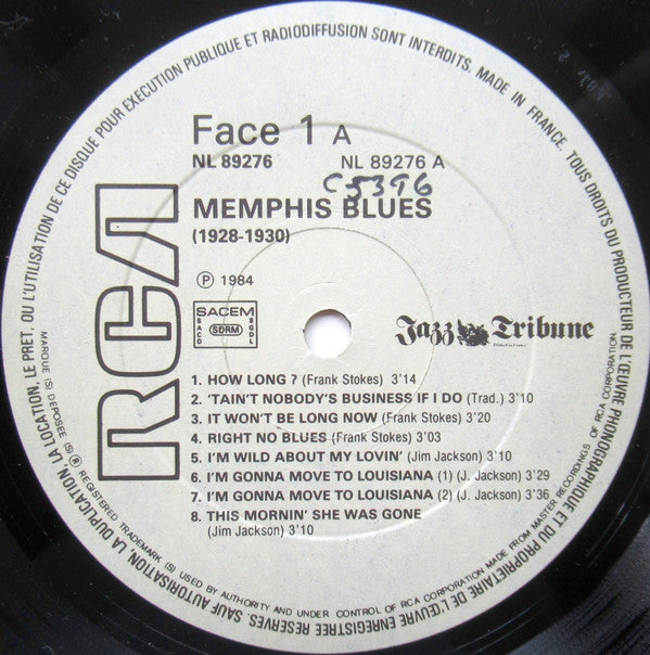 Various : Memphis Blues (1928 - 1930) Jazz Tribune No. 51 (2xLP, Comp, RE)