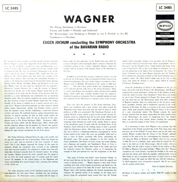 Richard Wagner, Eugen Jochum, Symphonie-Orchester Des Bayerischen Rundfunks : Wagner: Tristan Und Isolde / Prelude And Liebestrod / Other Overtures (LP)