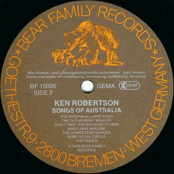 Ken Robertson (2) : Songs Of Australia (LP)