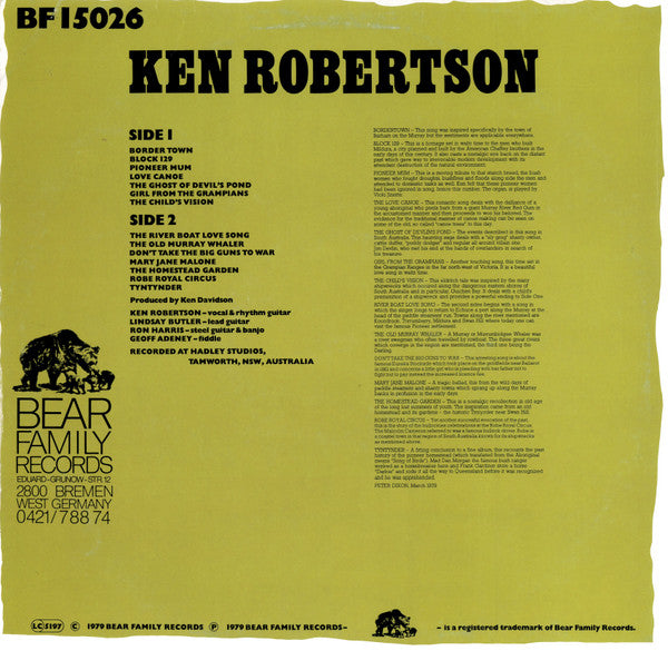 Ken Robertson (2) : Songs Of Australia (LP)