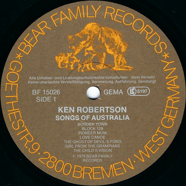 Ken Robertson (2) : Songs Of Australia (LP)