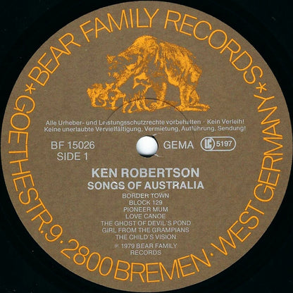 Ken Robertson (2) : Songs Of Australia (LP)