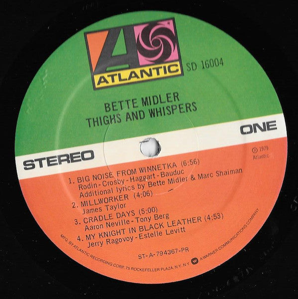 Bette Midler : Thighs And Whispers (LP, Album, Pre)