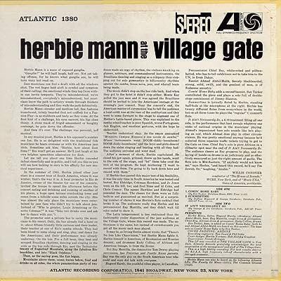 Herbie Mann : Herbie Mann At The Village Gate (LP, Album, RE)