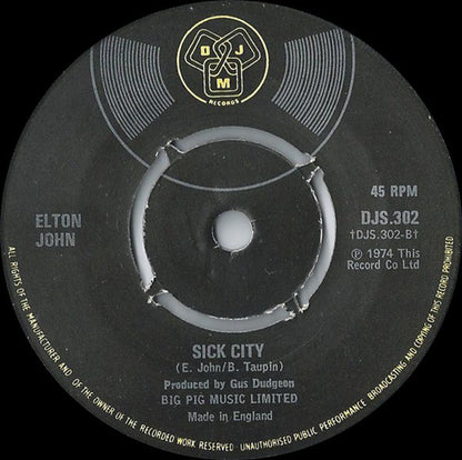 Elton John : Don't Let The Sun Go Down On Me (7", Single, Pus)