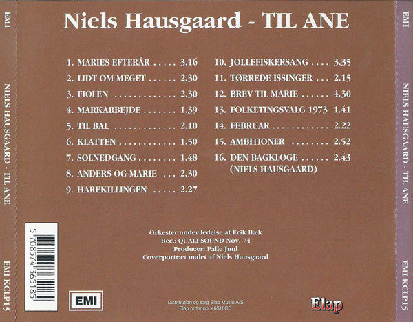 Niels Hausgaard : Til Ane (CD, Album)