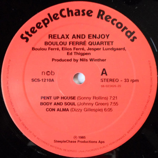 Boulou Ferré Quartet : Relax And Enjoy (LP, Album)