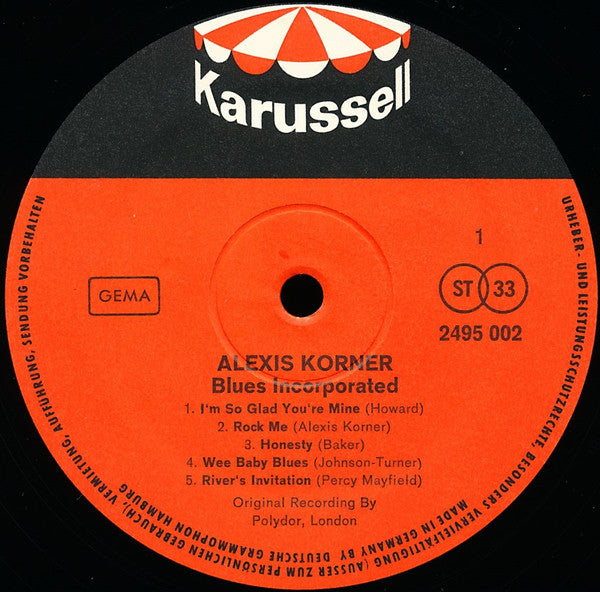 Blues Incorporated : Alexis Korner Blues Incorporated (LP, Album, RE)