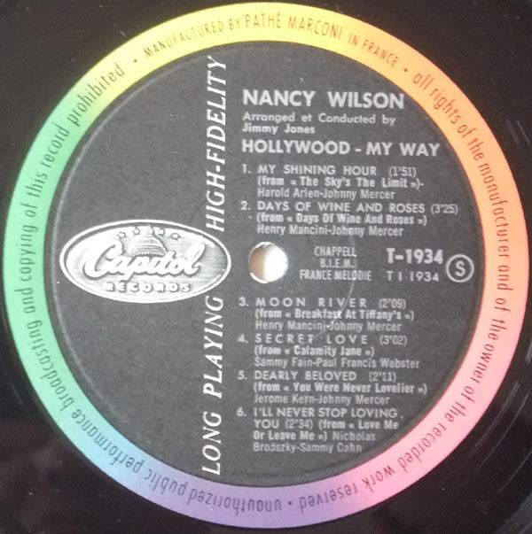 Nancy Wilson : Hollywood - My Way (LP, Album, Mono)