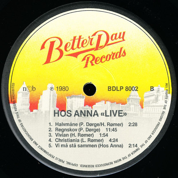 Hos Anna : Live! (LP, Album)