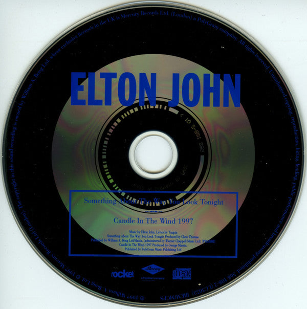 Elton John : Something About The Way You Look Tonight / Candle In The Wind 1997 (CD, Single, Car)