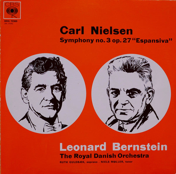 Carl Nielsen, Leonard Bernstein Conducting Det Kongelige Kapel, Ruth Guldbæk, Niels Møller : Symphony No. 3 Op. 27 "Espansiva" (LP, Mono)