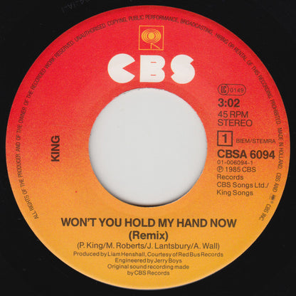 King : Won't You Hold My Hand Now (Remix) (7", Single)