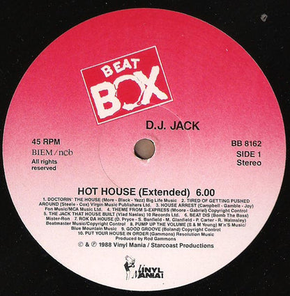 D.J. Jack : Hot House (12")