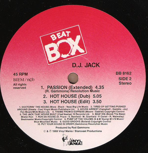 D.J. Jack : Hot House (12")